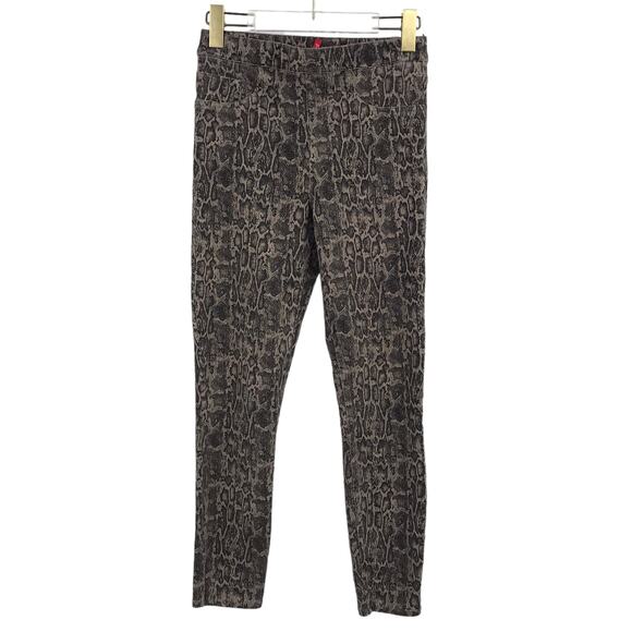 Spanx Ankle Jean-ish Legging Pants M Taupe Snakeskin Elastic Waist Jeggings - Picture 1 of 7